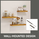 Set 3 Mensole 30/40/50x18x3,6 cm in Legno di Pino  Marrone