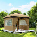 Gazebo da Giardino 335x335x285 cm Protezione UV e Tetto a 2 Livelli Beige   