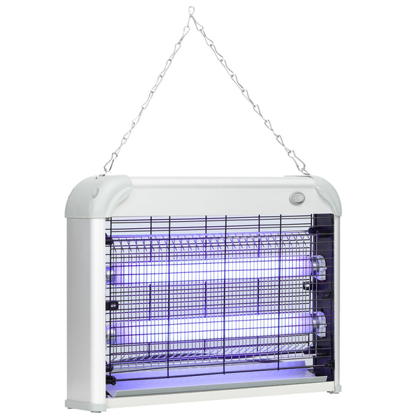 acquista Zanzariera Elettrica 2 Lampade 20W in ABS e Metallo Bianca