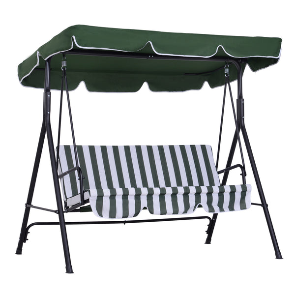 online Dondolo da Giardino a 3 Posti 172x110x153 cm con Tettuccio Inclinabile e Cuscini Verde