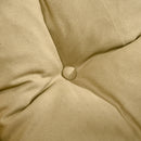 Sedia Pieghevole con Braccioli e Cuscino 71x89x96 cm in Legno di Faggio e Tessuto Marrone 