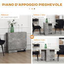 Tavolo Pieghevole Salvaspazio 75x140x74 cm con Ruote in Legno Grigio