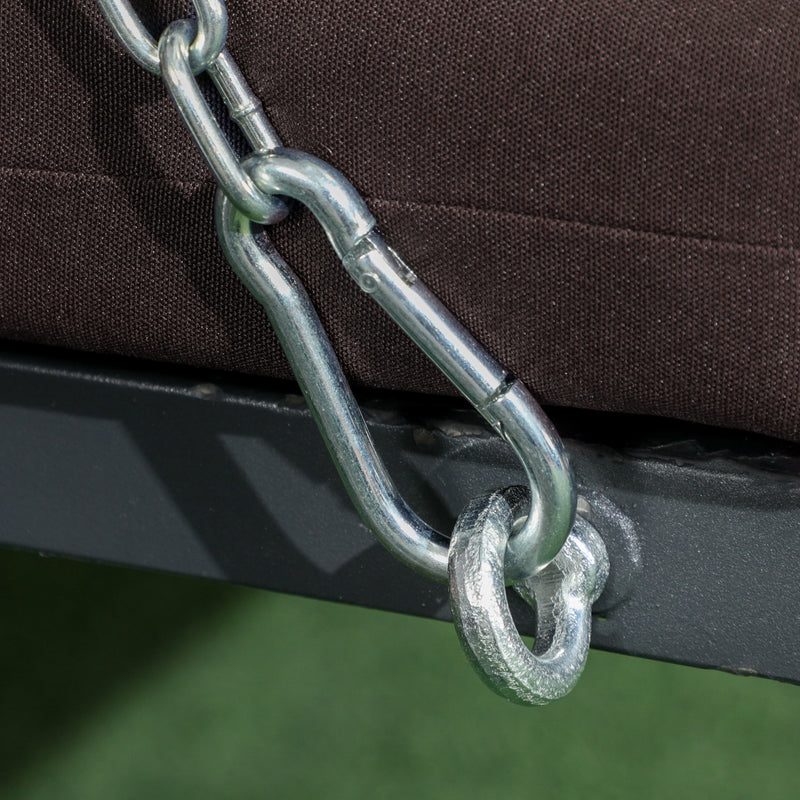 Dondolo da Giardino 3 Posti 198x118x168 cm Sedute Separate con Chaise Longue Marrone   