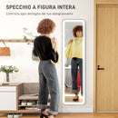 Specchio da Parete Touch con Illuminazione LED Regolabile 40x3x120 cm in Metallo Nero  