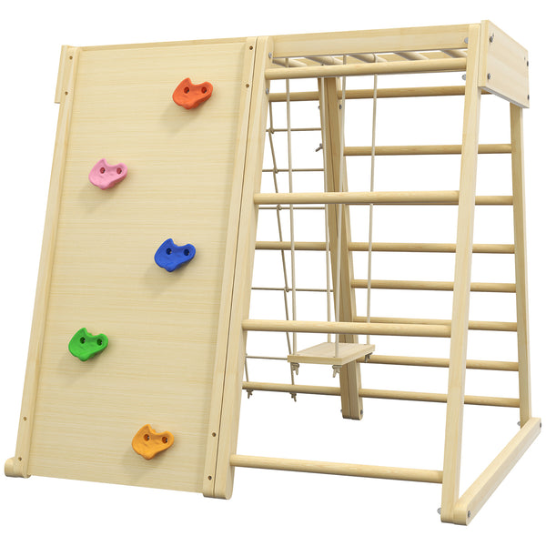 prezzo Palestrina per Bambini 3-5 Anni 120x105x120 cm con Parete da Arrampicata 3 Scale e Altalena