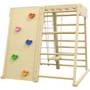 Palestrina per Bambini 3-5 Anni 120x105x120 cm con Parete da Arrampicata 3 Scale e Altalena