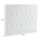 Testiera Letto Matrimoniale Imbottita Design a Bottoni 160x7x120 cm in Pelle PU Bianca