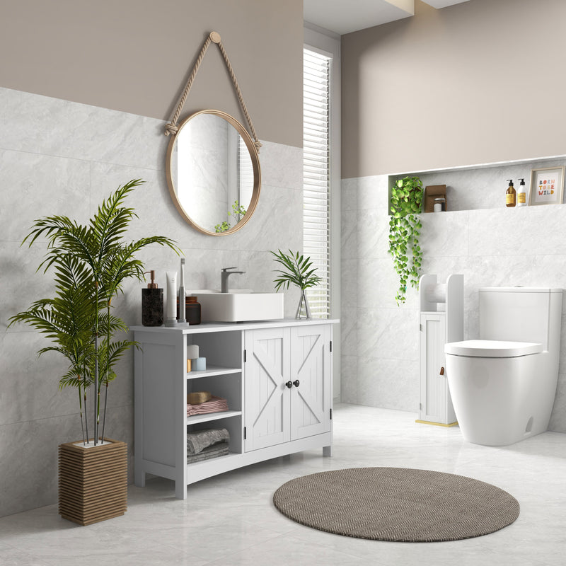 Mobile Sottolavello da Bagno 90x30x60 cm in Legno Bianco