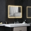 Armadietto a Specchio da Bagno 80x12,8x60 cm Illuminato a LED 3 Tonalità in Vetro e Alluminio Nero  