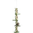 Albero Tiragraffi per Gatti Asta Regolabile a Soffitto Alto 202-242 cm Verde   