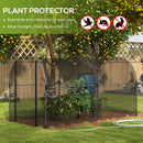 Serra per Piante con Rete a Tunnel 1,2x3x1,5m con Porta a Cerniera Nero