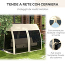 Dondolo da Giardino 2 in 1 Convertibile in Letto 240x140x197 cm con Zanzariera Caffè   