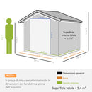 Casetta Box da Giardino 260x206x179 cm in Acciaio Verde