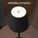 Lampada da Tavolo Portatile Ø11,2x36,5 cm in Acrilico e Metallo Nero