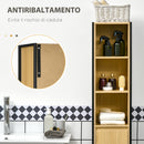 Mobile da Bagno a 3 Livelli con Torre per Asciugamani 30x28x168 cm in Truciolato e Acciaio Nero