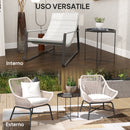 Tavolino da Giardino Pieghevole con Vassoio Rimovibile Ø46x50 cm in Acciaio Nero 