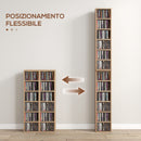 Set 2 Pezzi Mobile Libreria Porta CD 21x22.5x88,5 cm Colore Legno   