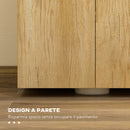 Mobile Sottolavello da Bagno Sospeso 2 Ante e 2 Ripiani 60x30x60 cm Colore Naturale 