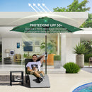 Telo di Ricambio per Ombrellone Rettangolare da 3 m a 8 Stecche Poliestere Anti UV 50+ Verde   