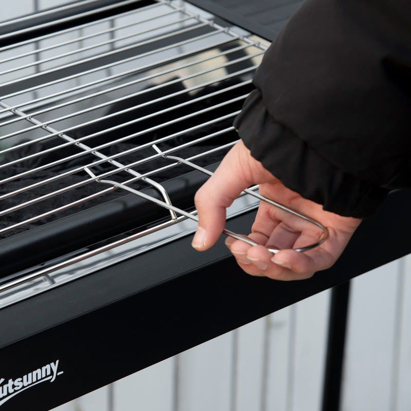 Barbecue a Carbone Carbonella 113x59x83,5 cm in Acciaio Nero