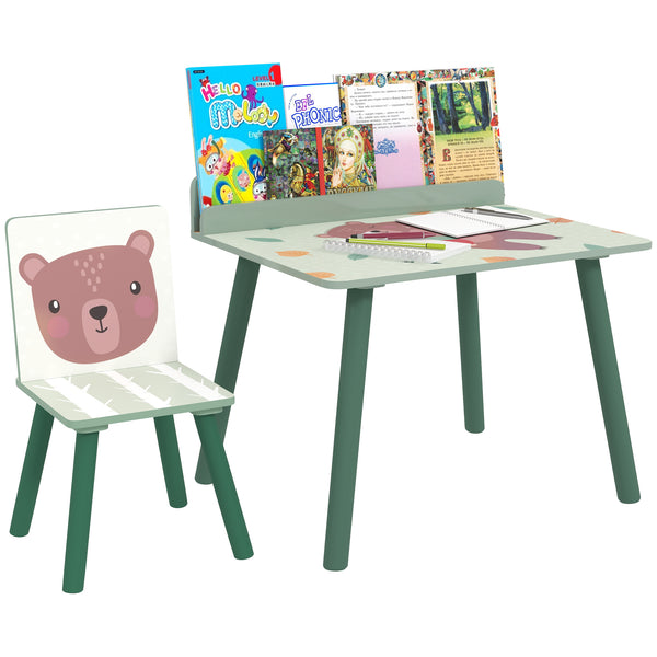 Set Tavolo e Sedia per Bambini con Ripiano Portaoggetti Verde prezzo