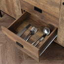 Credenza 120x39,5x77 cm in Truciolato e Metallo Marrone