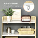 Mobile da Salotto 2 Ripiani e Armadietto a 2 Ante 58x30x93 cm in Truciolato e Legno di Pino