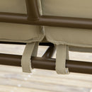 Dondolo da Giardino 3 Posti 208x120x174 cm in Acciaio Marrone e Kaki