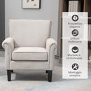 Poltrona d'Arredo in Stile Nordico con Braccioli 79x78x87 cm in Legno e Poliestere Grigio e Marrone