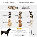 Trasportino per Cani e Gatti 4 in 1 Pieghevole 50x31x37 cm con Maniglia Telescopica Grigio