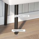 Panca Fondo Letto 100x35x45 cm in Finta Pelle Trapuntata e Gambe in Acciaio Grigio  