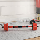 Set Pesi da Palestra 4 in 1 da 20kg Convertibile in Kettlebell Manubri Bilanciere Rosso    