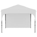 Gazebo da Giardino  ad Altezza Regolabile su 3 Livelli 3x3m in Poliestere e Acciaio Bianco