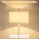 Lampada da Terra a Piantana Ø40x163 cm con 2 Mensole e Paralume in Tessuto Bianco
