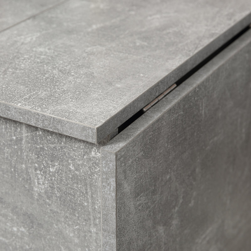 Tavolo Pieghevole Salvaspazio 75x140x74 cm con Ruote in Legno Grigio