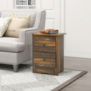 Comodino 2 Cassetti Stile Rustico 40x30x56 cm Marrone  