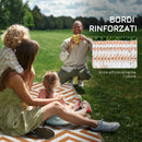 Tappeto da Esterno Reversibile 182x274 cm con Fantasia Geometrica Marrone e Bianco   