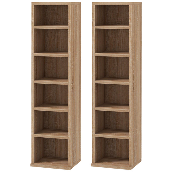 Set 2 Pezzi Mobile Libreria Porta CD 21x22.5x88,5 cm Colore Legno sconto