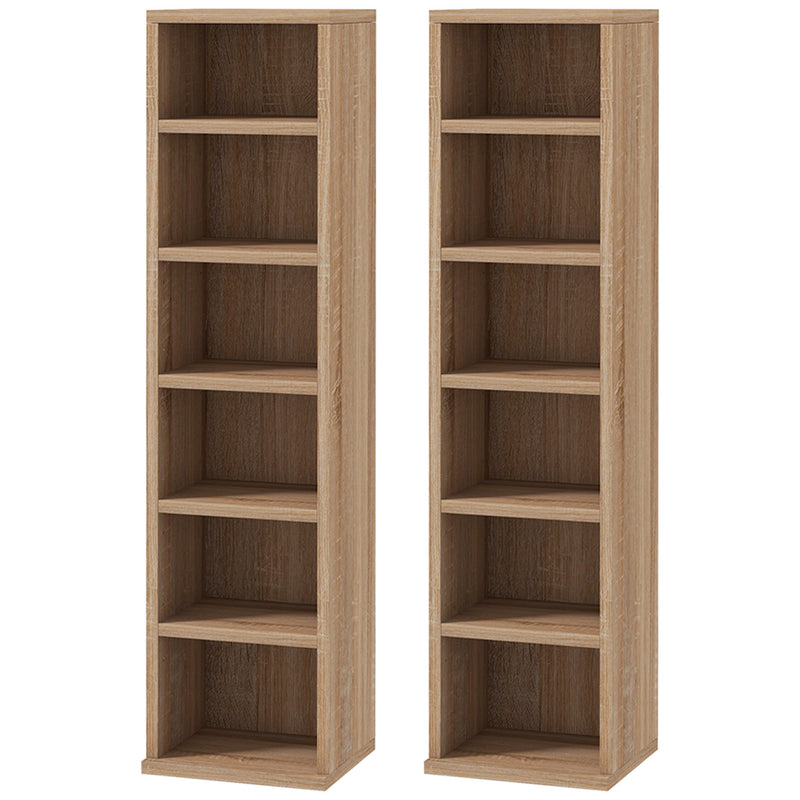 Set 2 Pezzi Mobile Libreria Porta CD 21x22.5x88,5 cm Colore Legno   