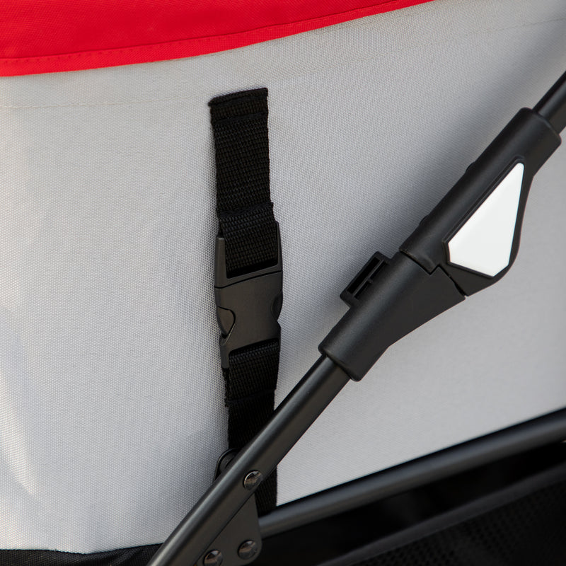 Passeggino per Cani Pieghevole 82x49,5x98 cm con Tettuccio Rosso