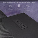 Scrivania Angolare Reversibile LED integrati Prese USB Ripiani e Supporto Monitor Nero 