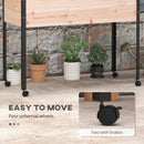 Fioriera da Giardino con Fori di Drenaggio e 4 Ruote 99x42x81 cm in Legno di Abete e Acciaio Naturale
