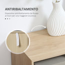 Credenza Base Rialzata 3 Cassetti 3 Ripiani 100x40x79,5 cm in MDF Truciolato e Acciaio