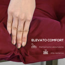 Cuscino per Panchina da Giardino 100x40 cm in Poliestere Rosso