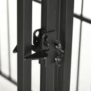 Recinto per Cani di Piccola e Media Taglia 122x122x138 cm con Tettuccio in Acciaio Nero