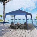 Gazebo Pieghevole da Giardino  con Struttura  Antivento 2,4x2,4m in Acciaio e Corde Blu