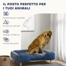 Divano per Cani Taglia Grande  fino 30 kg 96x66x24 cm con Cuscino Rimovibile Blu  