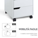Cassettiera da Ufficio 3 Cassetti Maniglie a Scomparsa 40x50x57,5 cm Bianca  