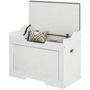 Panca Contenitore in Legno con Cuscino in Tessuto 103L 75x40x56cm Bianco 