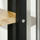 Portapiante a 4 Ripiani in Stile Industriale 45x25x110 cm in Legno di Abete e Metallo Nero   